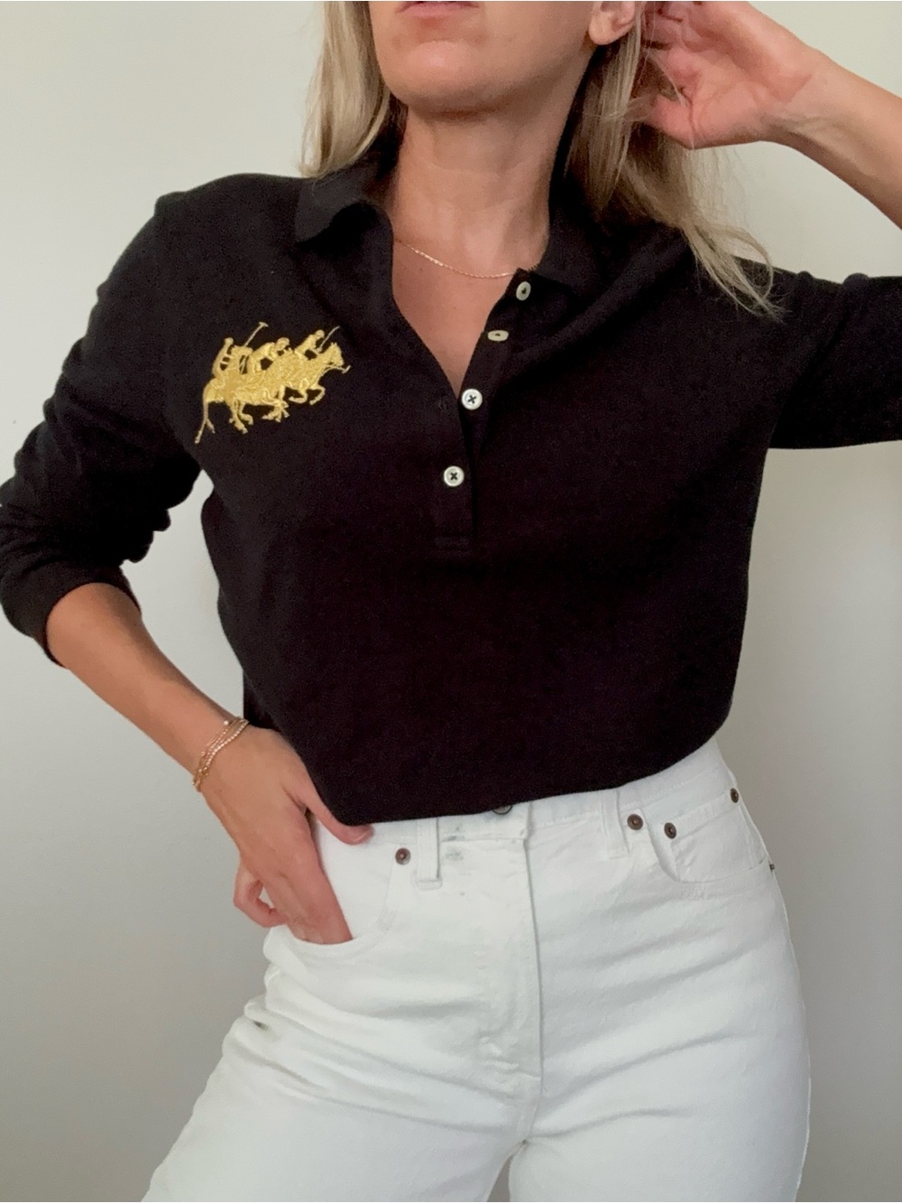 NWT Y2K Ralph Lauren Skinny Polo Long Sleeve